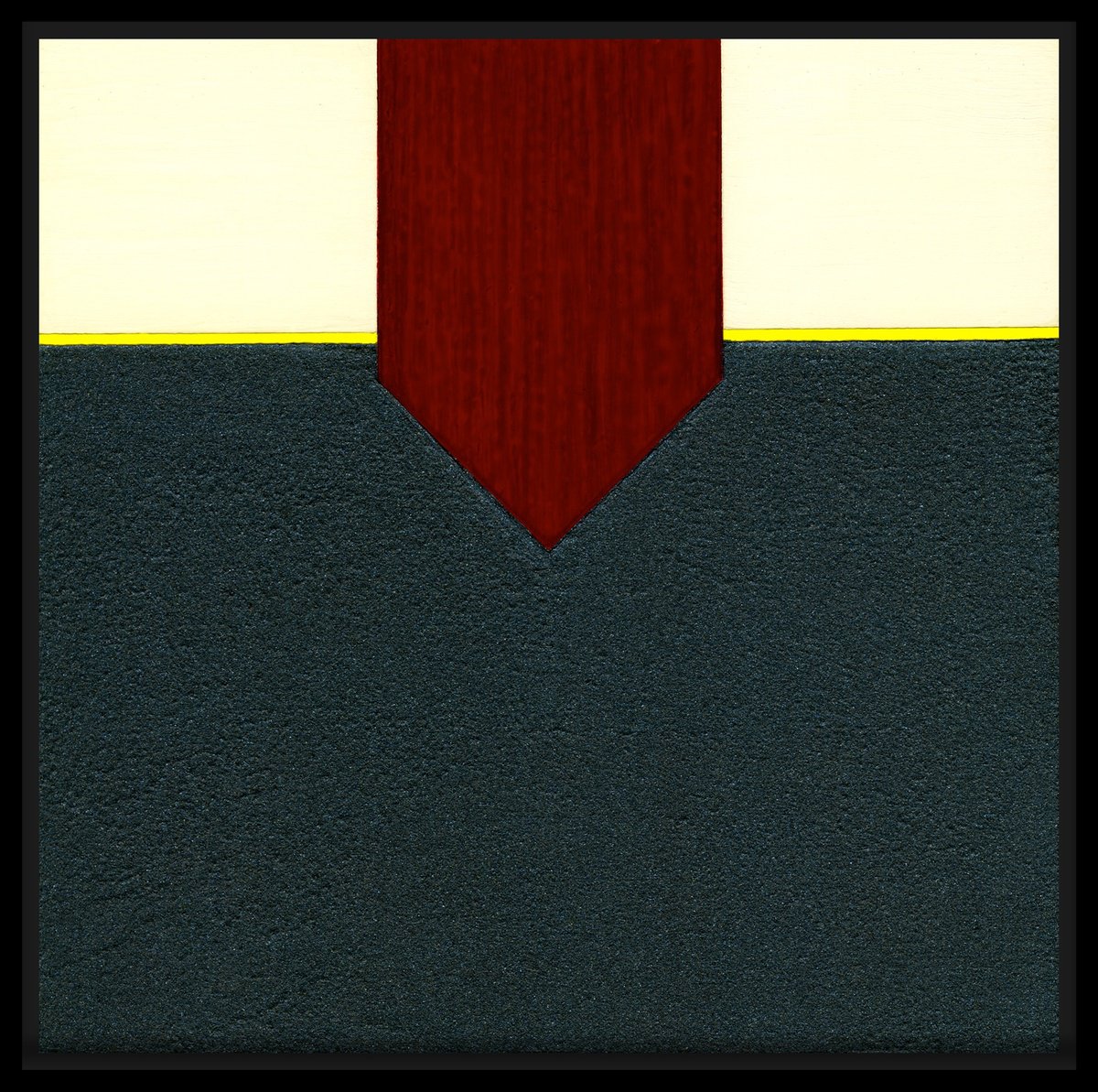 Geometric Abstract Painting By Rich Moyers, 7 X 7", Red Glass, Original Artwork