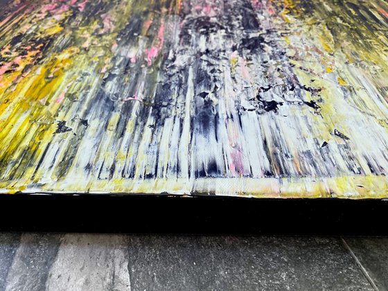 "Cut To The Quick" - Original PMS Abstract Diptych Acrylic Paintings On Canvas - 40" x 20"