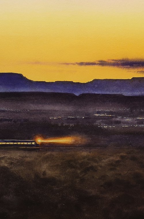 Night Train by Olga Beliaeva Watercolour