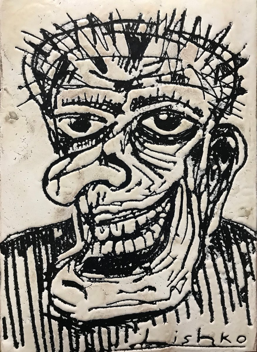 Expressive Portrait Painting By V. Lishko, 6 X 8", Portrait, Original Artwork