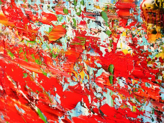 50x40 cm  Red Abstract Painting Original Oil Painting Canvas Art