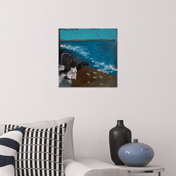 French Riviera. Dog and the Sea