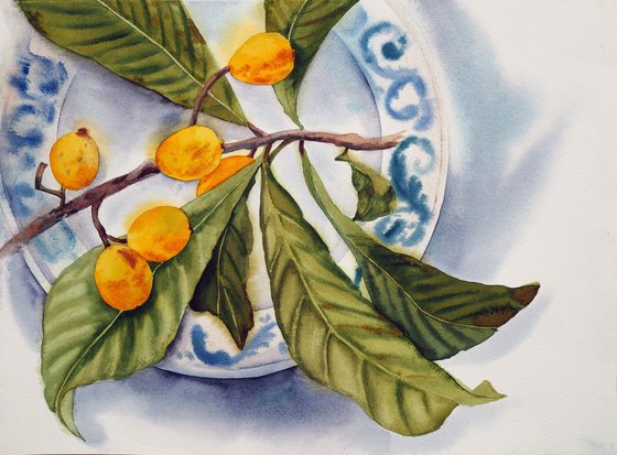Medlar on a Turkish plate