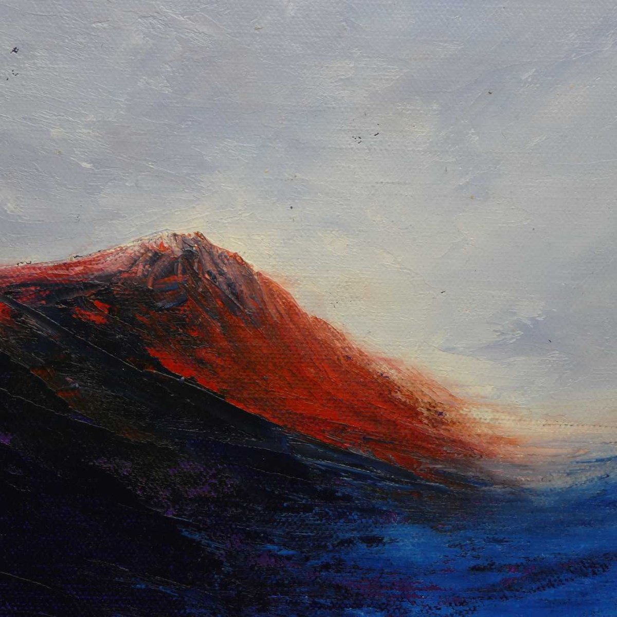 Impressionistic Landscape Oil Painting By Oconnart, 10 X 10", Last Light, Original Artwork