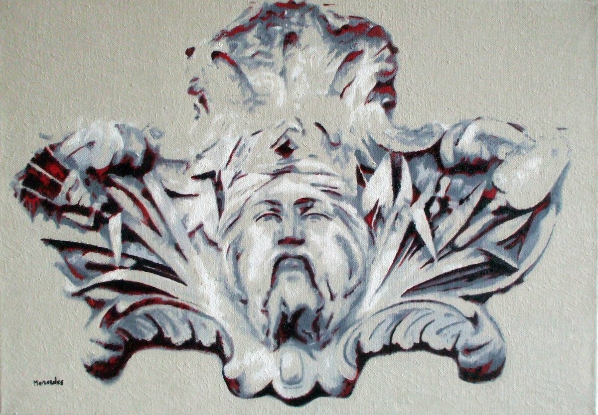 Urban And Pop Cityscapes Oil Painting By Mercedes Soret, 22 X 15", Neptune