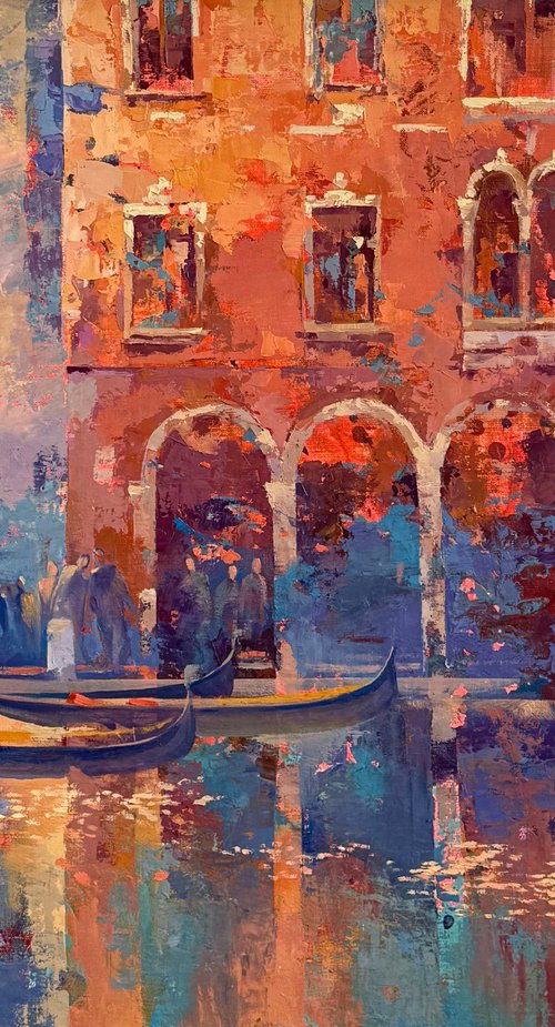 Venice Sunset Rays by Natalia Yampolskaia