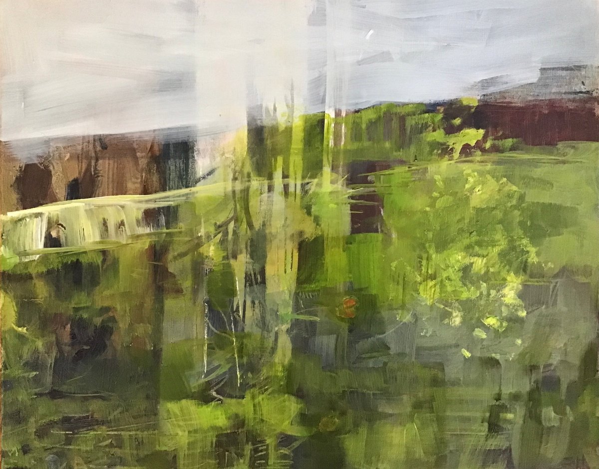 Organic Landscape Oil Painting By Sandra Haney, 20 X 16", Northumberland, Original Artwork