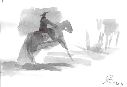 Rider 2, 21x15 cm by Frederic Belaubre