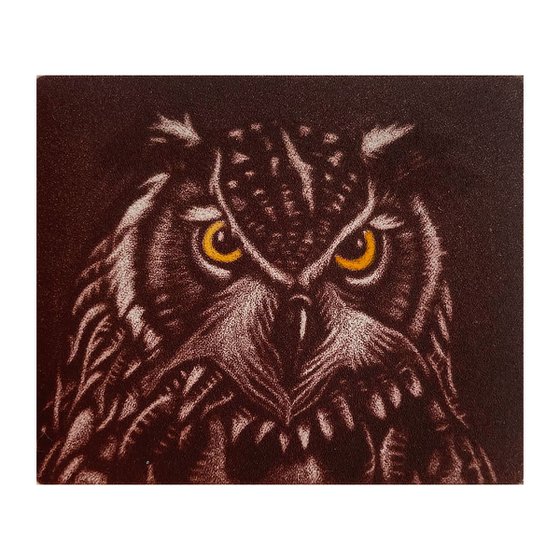 OWL PRINT - Mezzotint