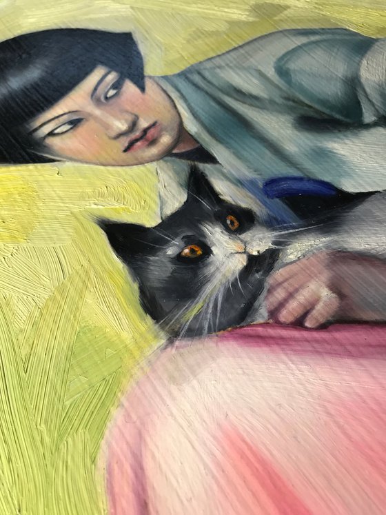 Girl with a cat