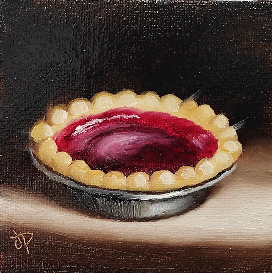 Little Blackcurrant Jam tart still life