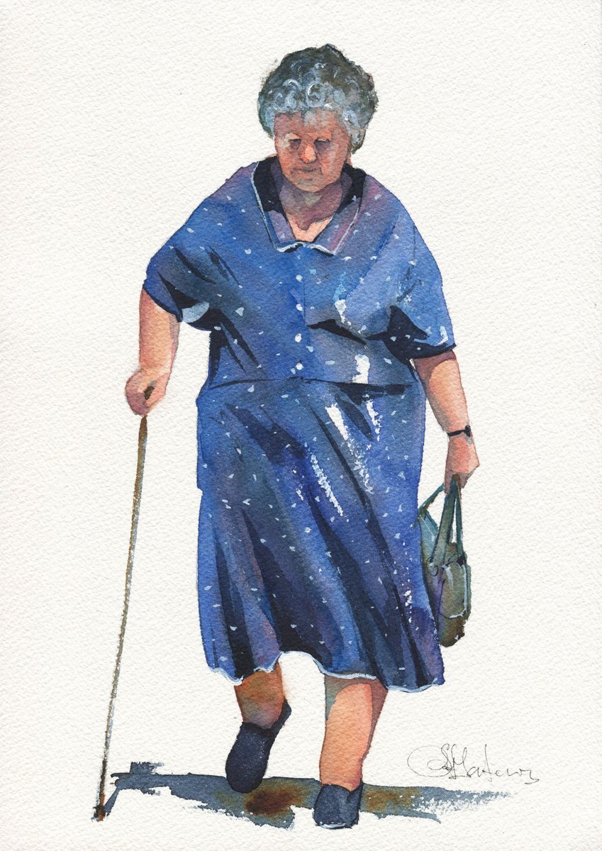 Old lady goes shopping by Oleksii Iakurin
