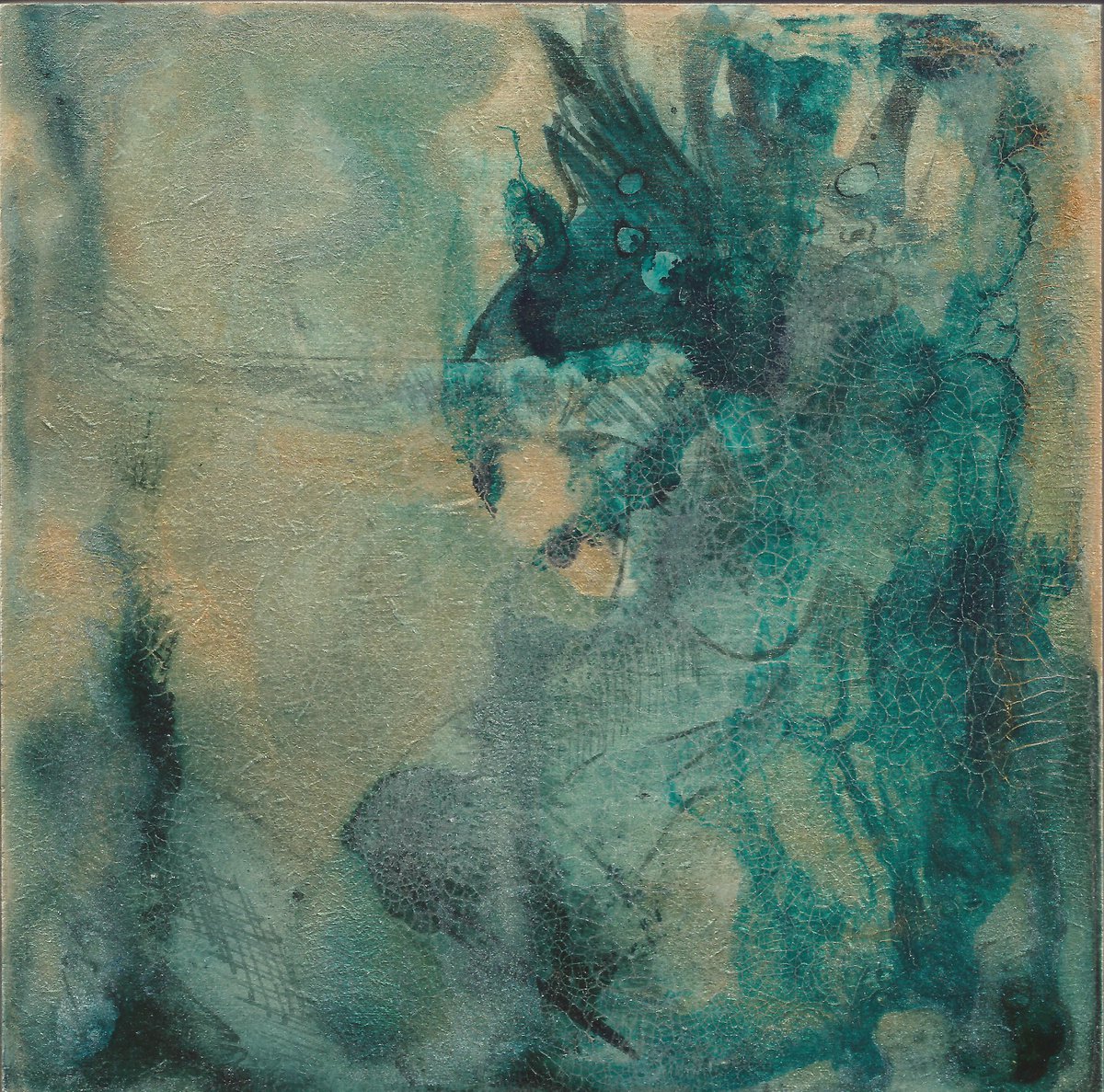 Dance, abstract figurative underwater painting by Dianne Bowell