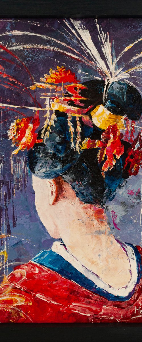 Woman in red by Aleksandr Neliubin