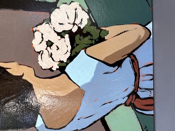 Woman after Date Small Original Painting