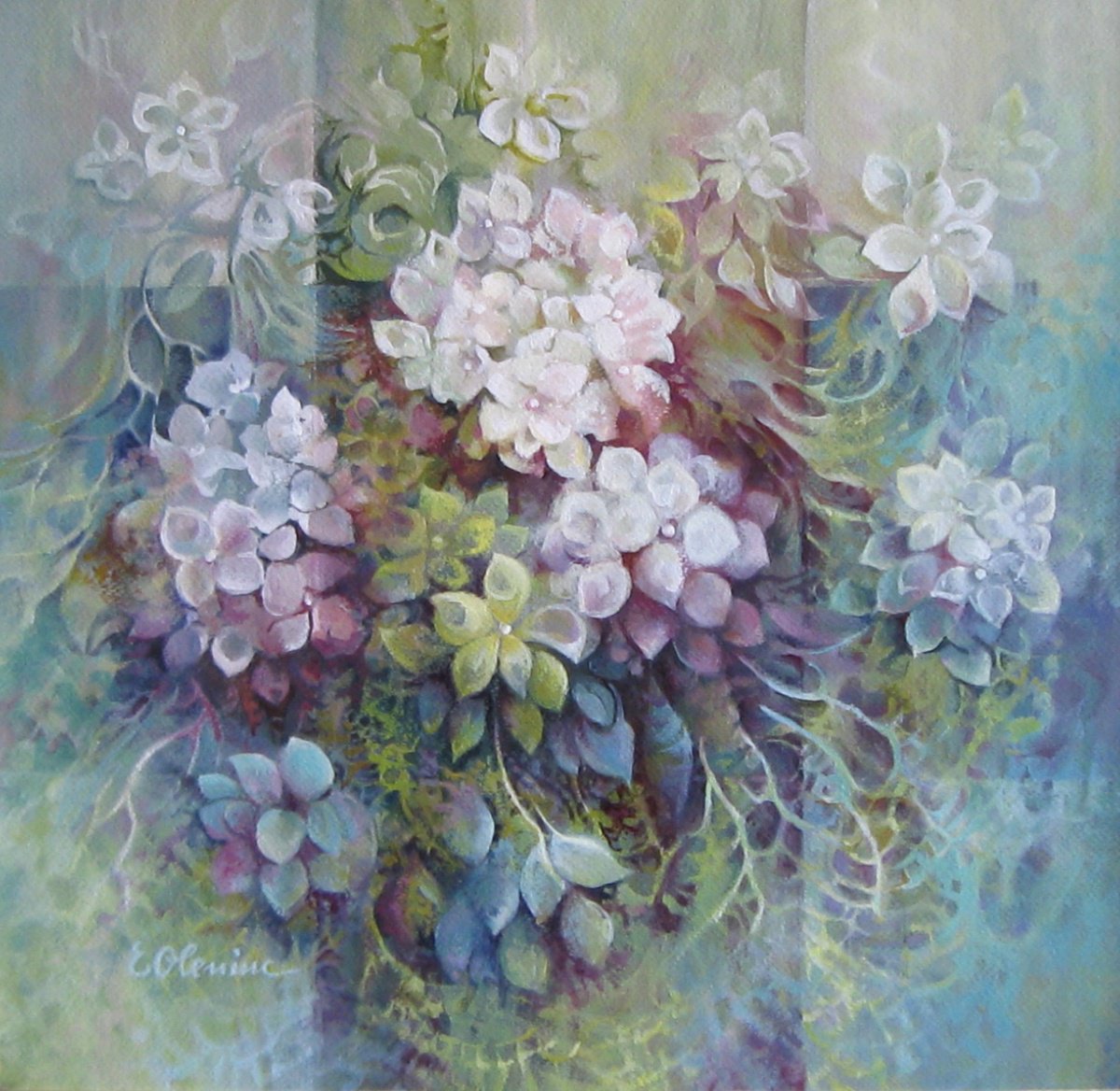 Illustrative Botanical Acrylic Painting By Elena Oleniuc, 15 X 15, Spring, Original Artwork