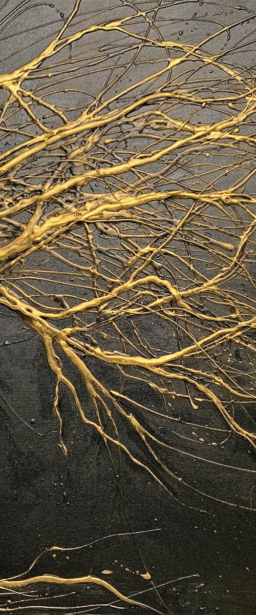 Black Gold Tree Right by Carol Wood