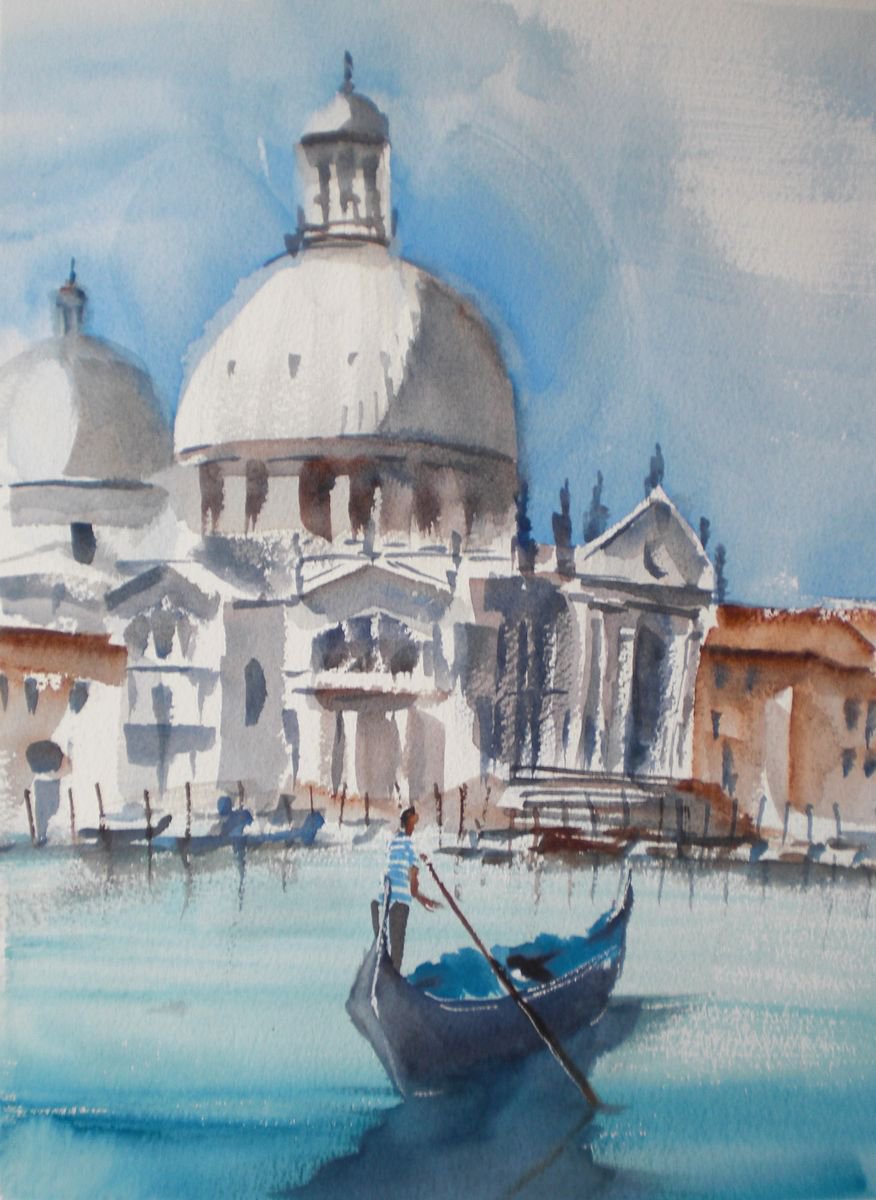 Expressive Cityscapes Watercolour By Giorgio Gosti, 10 X 14, Venice 20, Original Artwork