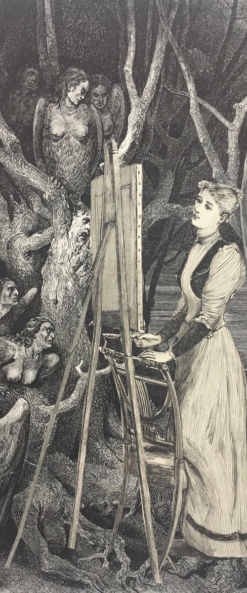 Painting in the forest by Tudor Evans