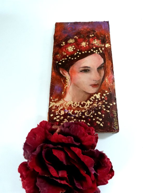 Preciosa Diva 20 x 10 cm on wood.