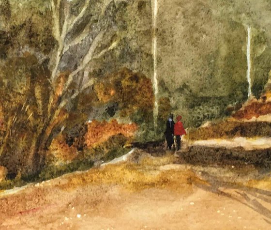Autumn Trees near my studio - An original watercolour painting