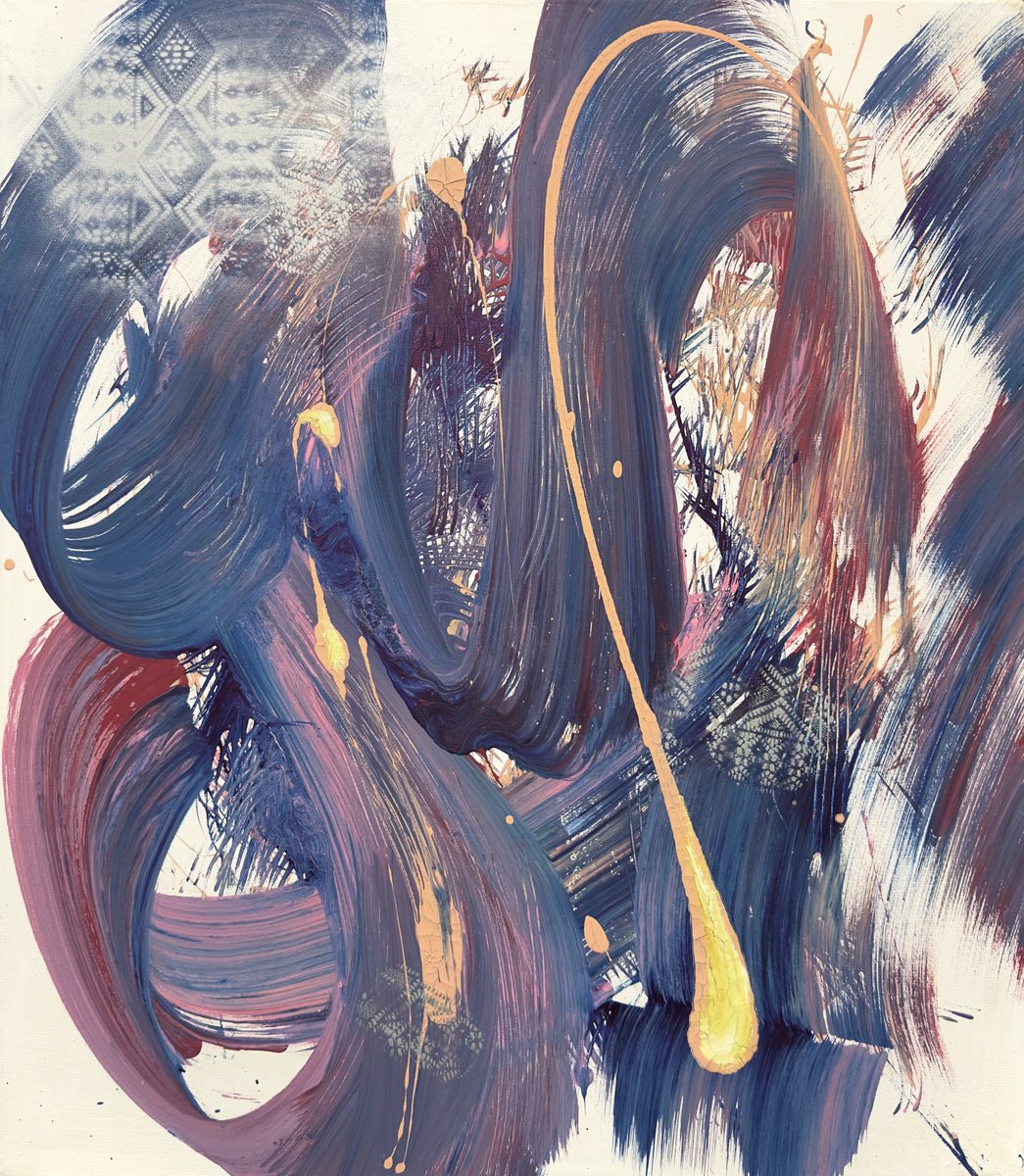 Organic Abstract Acrylic Painting By Anatoliy Menkiv, 24 X 28, The Look, Original Artwork