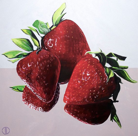 Strawberry Reflections Acrylic painting by Joseph Lynch | Artfinder