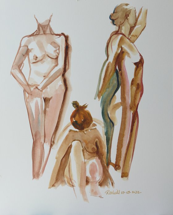 female nude 3 poses