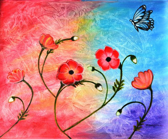Vibrant Poppies abstract