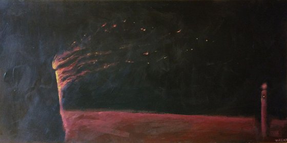 A candle in the wind. Original painting