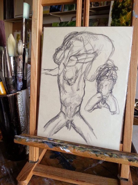 Sketches of a male nude