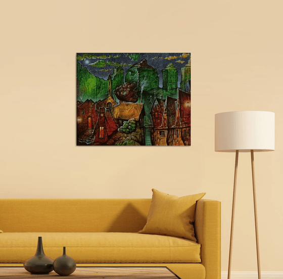 Night in a fairy tale 65x80cm ,Acrylic/canvas
