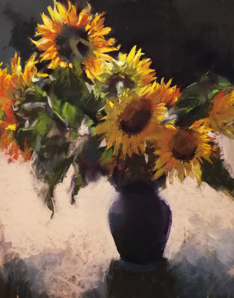 Backlit Sunflowers by Silja Salmistu