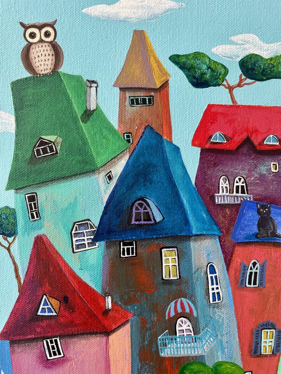 Cozy village by the sea