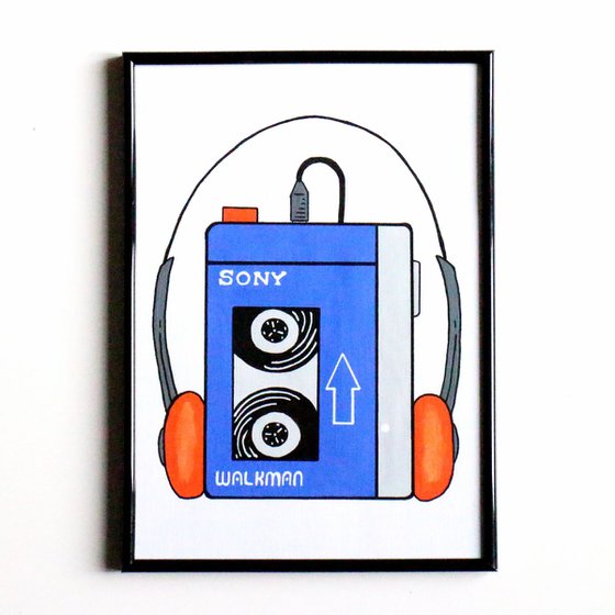 Sony TPS-L2 Walkman - Retro Pop Art Painting On Unframed A4 Paper