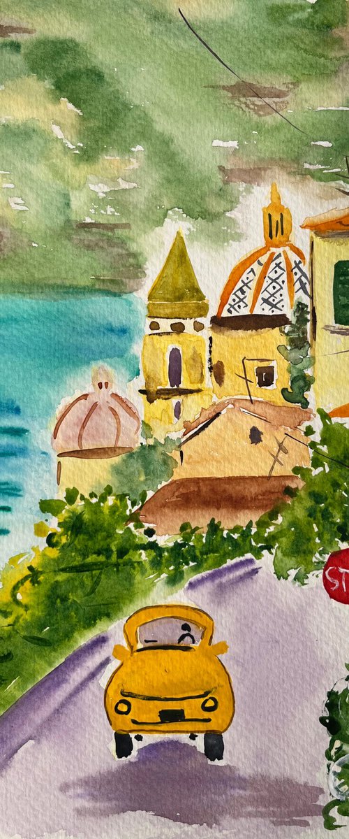 Car Amalfi Coast by Halyna Kirichenko