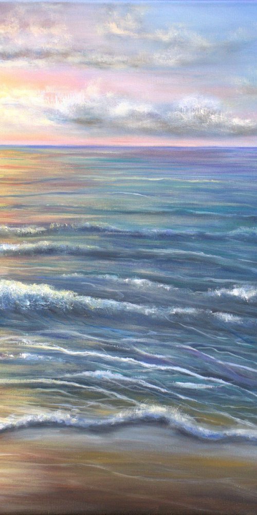 Sunset at the ocean by Ludmilla Ukrow