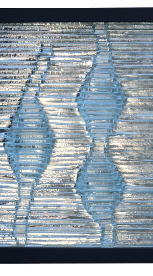 Magnetization - Glass relief panel - original work by Veselina Marinova