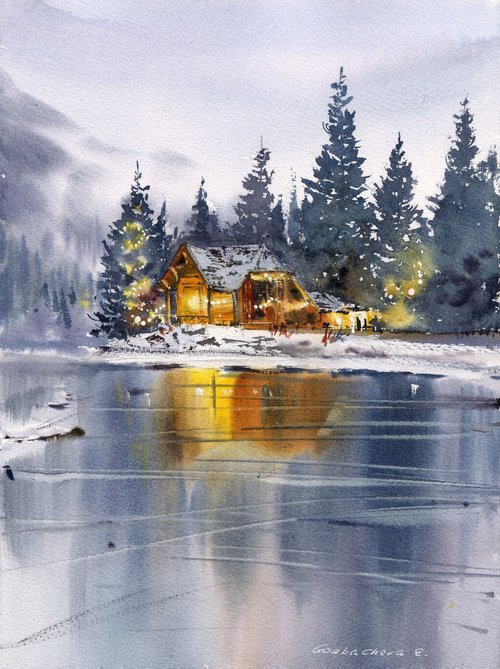 House on the lake. Scandinavia by Eugenia Gorbacheva