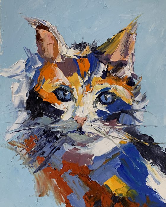 Colorful Cat portrait.