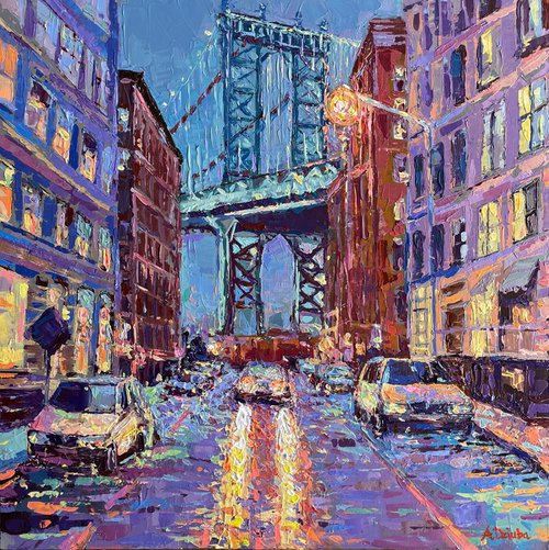 Manhattan Bridge, DUMBO Street View, New York by Adriana Dziuba