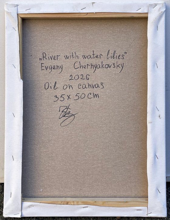 river with water lilies