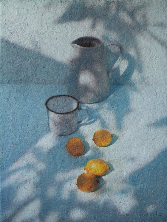 Morning Still Life with Four Lemons