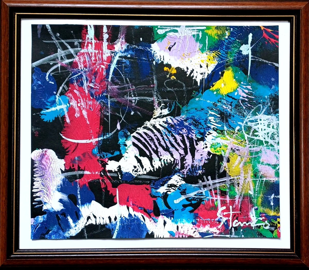 Abstract Acrylic Painting By Stanislav Bojankov, 11 X 12", Jam Session(Jazzy)-V, Original Artwork