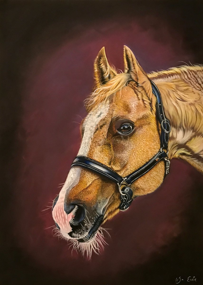 Photorealistic Animal Painting By Irsa Ervin, 19 X 27, Caramel, Original Artwork