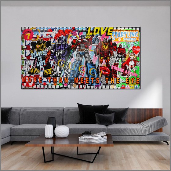 More Than Meets The Eye 190cm x 100cm Huge Texture Urban Pop Art