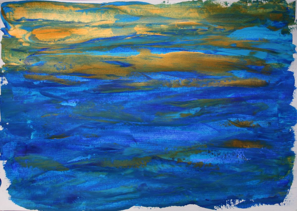 Expressive Abstract Acrylic Painting By Salana Art / Svetlana Samovarova, 17 X 12", Expression Ii, Original Artwork