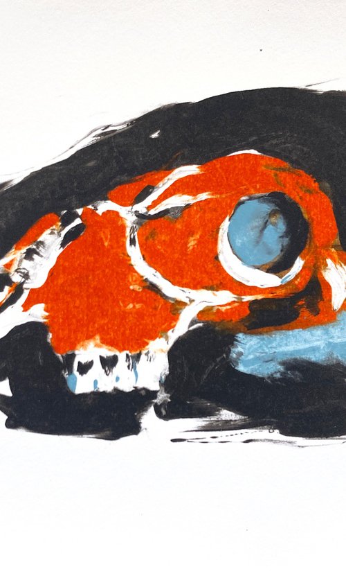 Skull (Orange/Black) by Rachel Williams