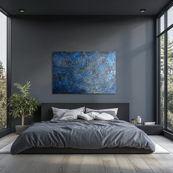 Blue waves 80x120x2 cm