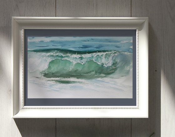 WAVE MUSIC. Original watercolor painting, handmade.